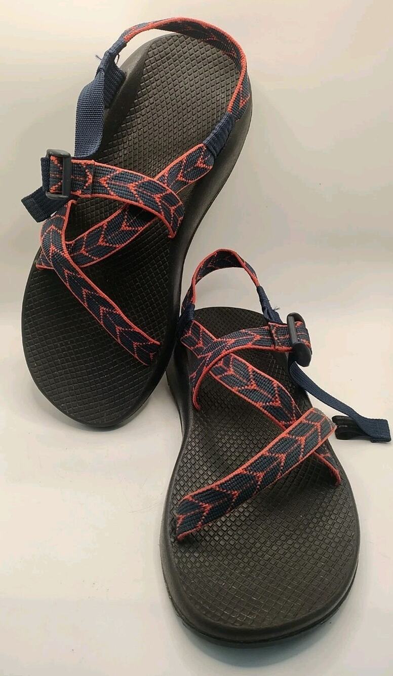 CHACO Z/1 Versatile Classic Sandals Women's Size 10W Navy Blue/Coral Red J106554